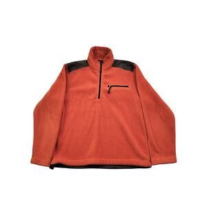 J. Crew 1/2 Zip Polartec Fleece Pullover Jacket Medium Rust Orange Vintage